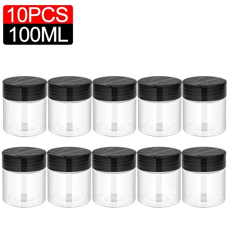 10/1PCS Clear Spices Bottle Salt Pepper Shakers Plastic Barbecue Seasoning Jars Condiment Box Home Kitchen Powder Storage Can — image 11