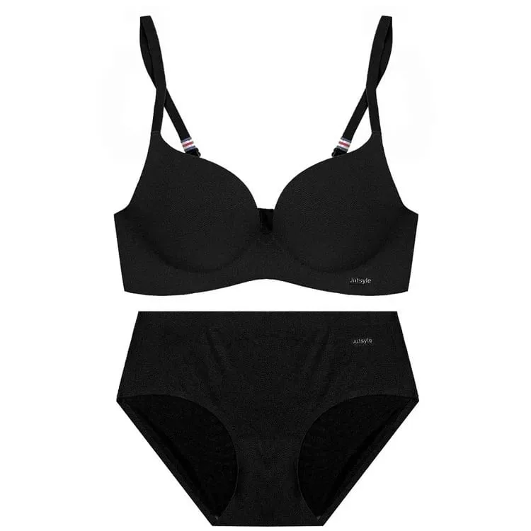 Wireless Ice Silk No Steel Ring Seamless Bra Set Women Push Up Bra Beautiful Back Sexy Bra Underwear Comfortable Seaml