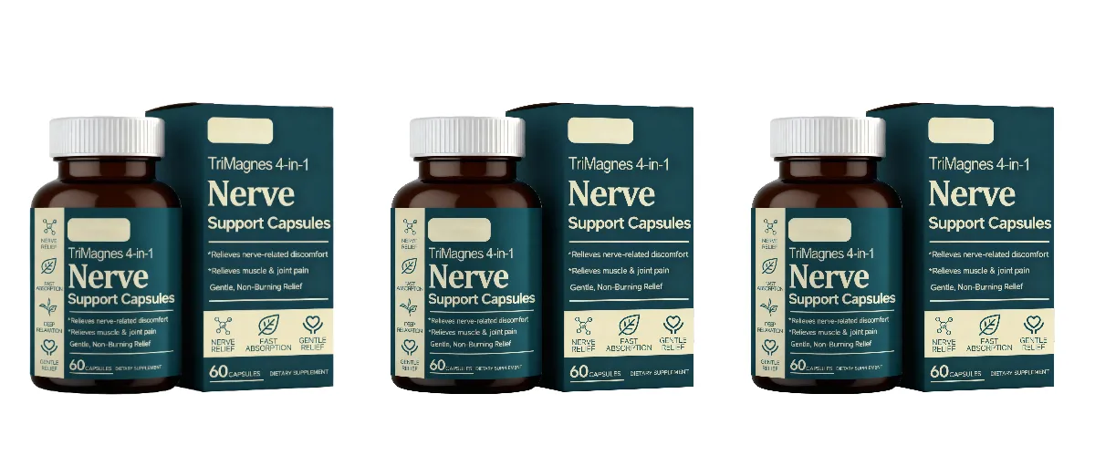 TriMagnes 4-in-1 Magnesium Complex Capsules 300mg with Citrate Glycinate Malate Turmeric for Nerve Comfort Muscle Relax 60 Ct — image 10