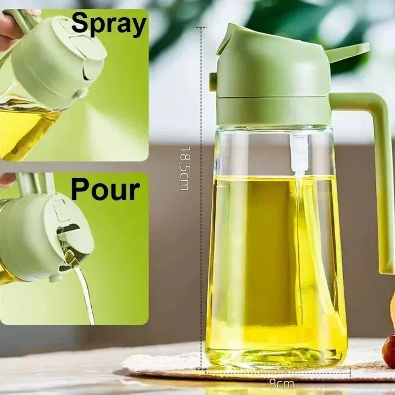 2in1 500ml Plastic Spray Oil Sprayer Bottle Spray Oil Dispenser Oil Jar Cruet BBQ Kitchen Baking Roasting Picnic Kitchen Tool — image 3
