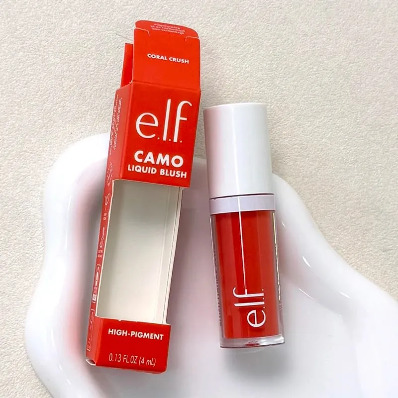 Elf Blush for Lips Cheeks Smooth Liquid Blush Two-ended Lipstick Lip Gloss Long-lasting Makeup Pink Primer for Pore Minimization