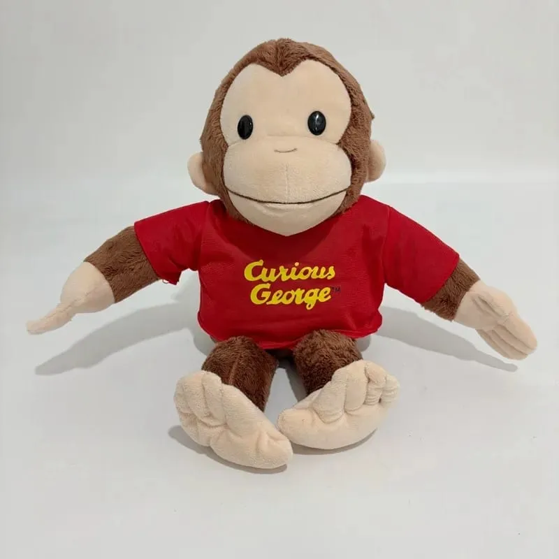 New Anime Fire Dept Firefighter Curious George Plush Cute Baby Curious George Monkey Plush Soft Animals Plushie Pillow Doll Toy