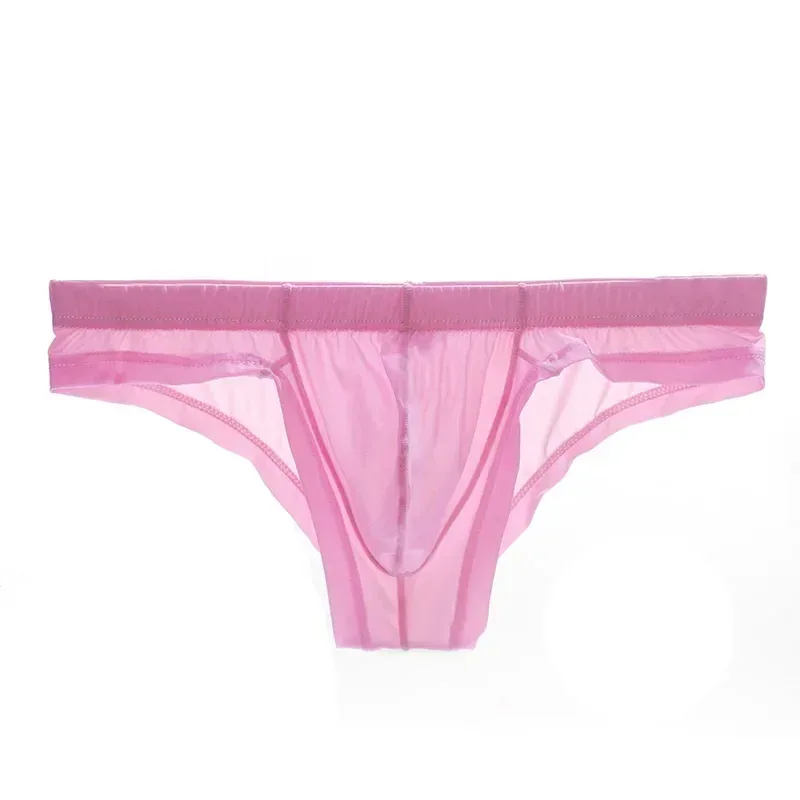Men's Sexy Transparent Low-Waist Briefs Breathable Bulge Pouch Underpants Brief Underwear Man Panties 1pc