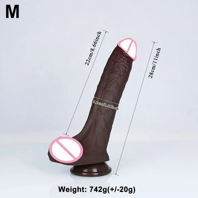4 størrelser Realistisk blød stor dildo Dobbelt silikone sugekop penis par Onani Kæmpe pik Kvinde Mand Anal Voksen Sexlegetøj