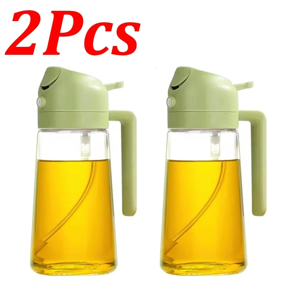 Pulverizador de aceite 2 en 1 de 500ml, 1-4 Uds., pulverizador de aceite de oliva para cocinar, pulverizador de aceite para hornear, freidora de aire para cocina, hornear ensalada, asar y asar — image 14