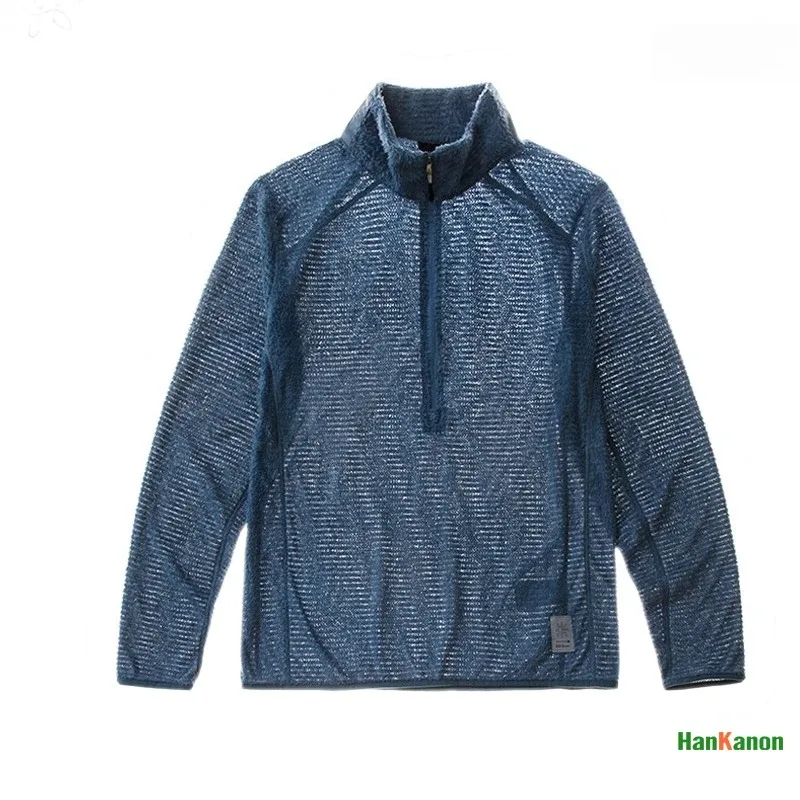 Sweatshirt met opstaande kraag en halve rits voor heren Veelzijdige luchtfleece-basislaag voor buiten kamperen wandelen fietsen
