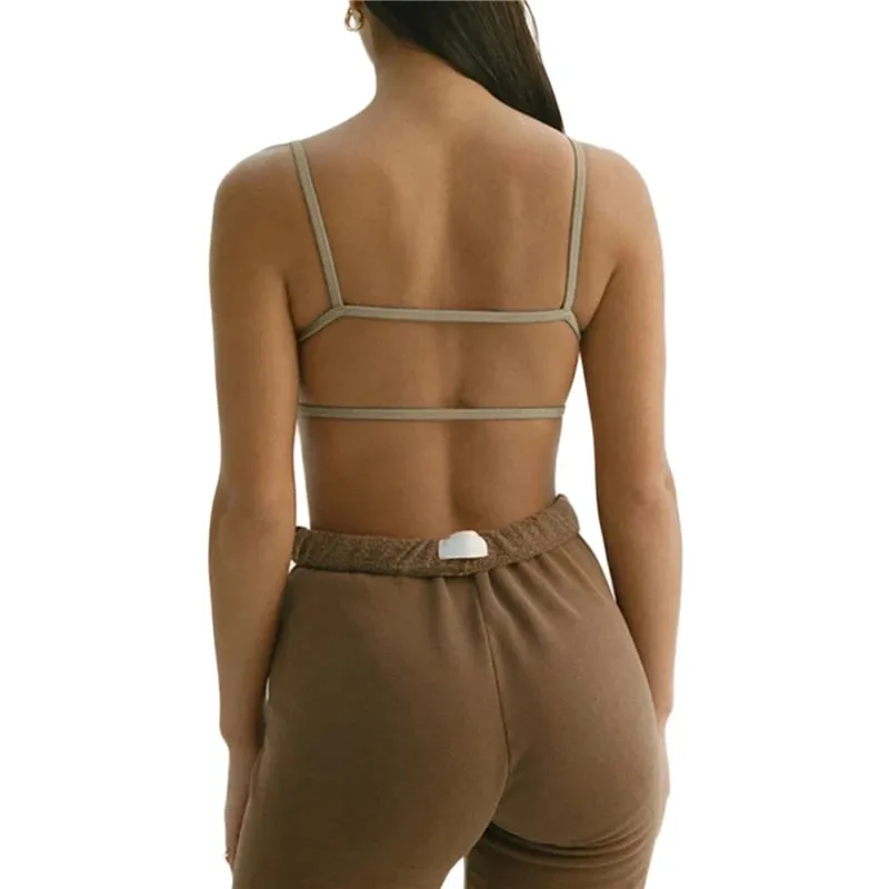 Lamuusaa y2k Tops Women Sexy Clothing Solid Color Spaghetti Strap Sleeveless Backless Ribbed Vest Basic Tees Summer Streetwear — image 7