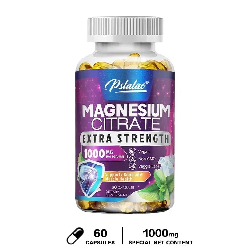 Magnesium Citrate Capsules 1000 Mg - Maximum Absorption for Muscle Nerve Bone and Heart Health Gluten Free Non-GMO — image 8