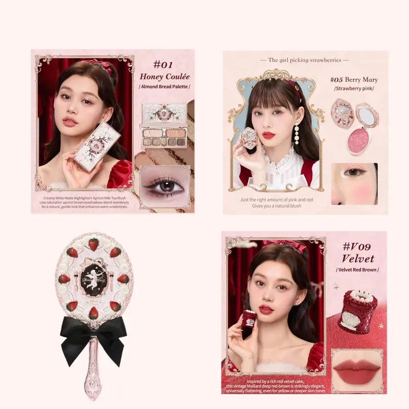 Flower Knows Full Makeup Set Strawberry Rococo Glitter Matte Lipgloss Blush Power Velvet Lipstick Kit Perfume Sets — image 11
