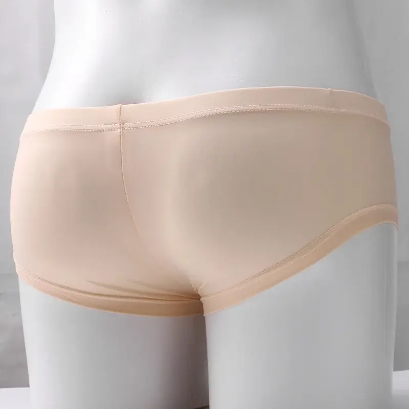 Men's Panties Ice Silk Breathable Underwear Thin See-Through Bikini Slip Homme Sexy Ultra Low Waist Bulge Pouch Boxer Briefs — image 8