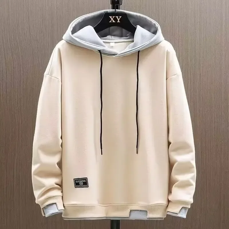 2025 herbst Männer Hoodies High Street Pullover Langarm Patchwork Sweatshirt Männer Mode Streetwear Hoodie Harajuku — image 4
