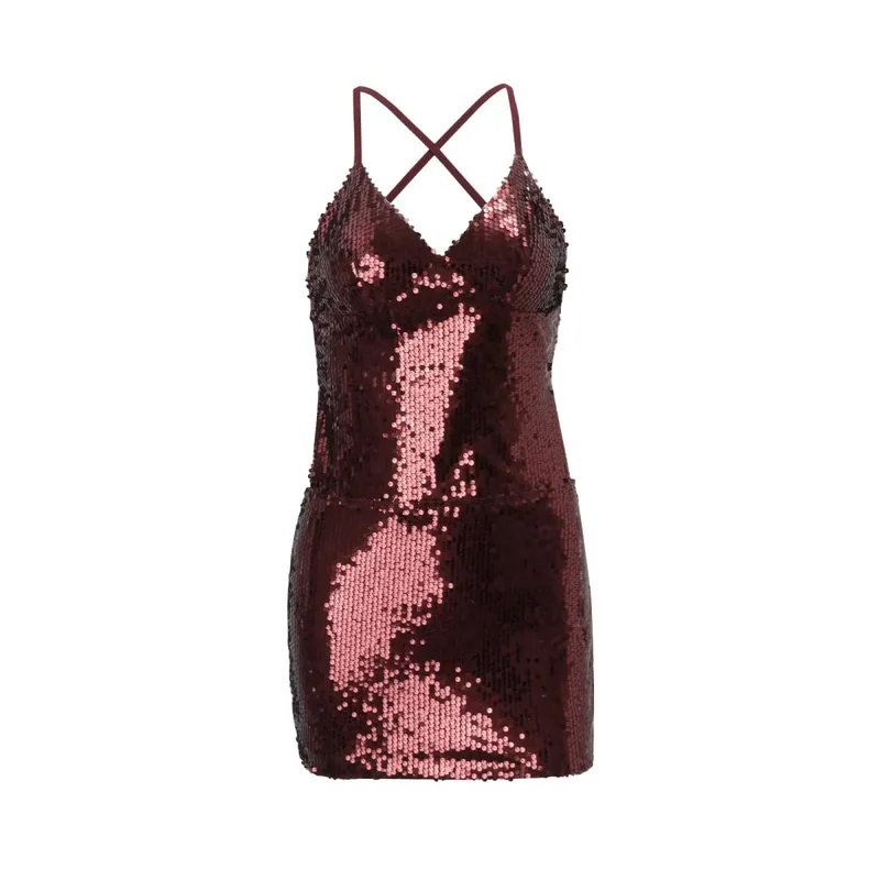 Frauen Floral Spitze Pailletten Mini Slip Kleid Spaghetti Strap Schatz Hals Bodycon Roben 2026 Sommer Neue Party Urlaub Kleider