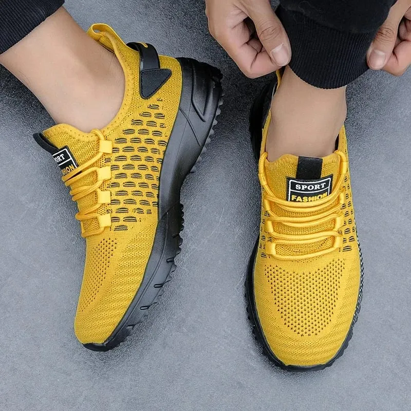 Men's Mesh Shoes Unique Grid Trend Design Breathable Comfortable Running Shoes Summer New Track Field Basketball Sports Shoes — image 1