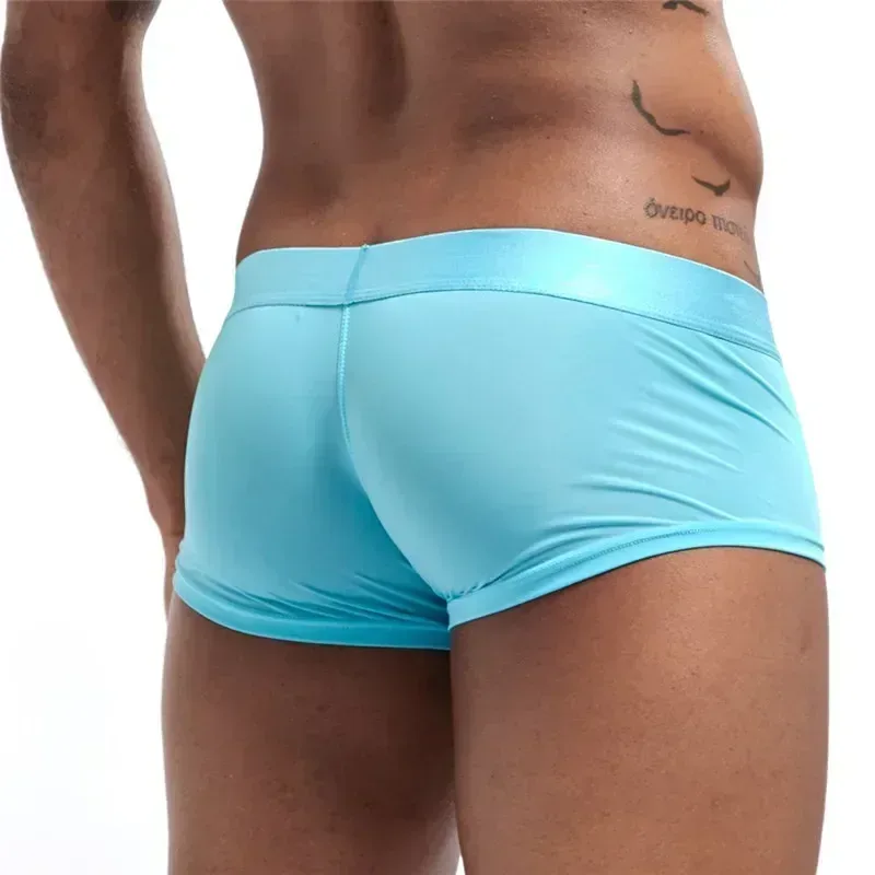 Sexy Underwear Men Boxer Panty Shorts Ice Silk Original Panties Breather Boxer Briefs Ultra-thin Transparent Fun Gay Underwear — image 12
