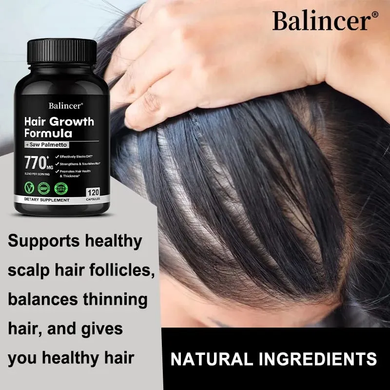 Saw Palmetto Capsules - with Multivitamins Biotin Promotes Hair Growth Hair Loss Promotes Hair Thickness and Overall Health — image 3