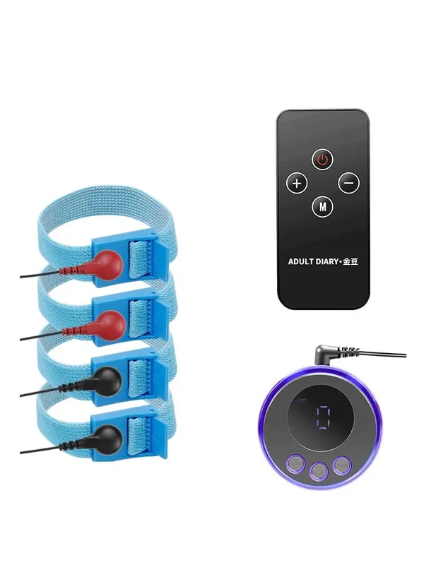 Electric Shock Conductive Fibers Penis Ring Cock Therapy Extender E-stim Massage BDSM Gay Sex Product Kit for Men Masturbation