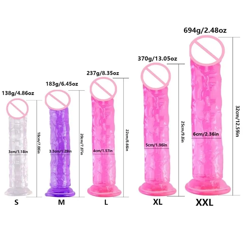 KWD Erotic Soft Jelly Dildo Anal Butt Plug Realistic Strong Suction Cup Adult Toys G-spot Orgasm Big Penis Sex Toys For Woman — image 1