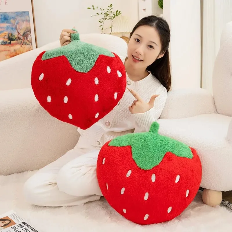Aardbei Kussen Zacht Gevuld Pluche Speelgoed Sweety Aardbei Bank Knuffelkussen Voor Thuis Kussen Fruit Thema Verjaardagscadeaus