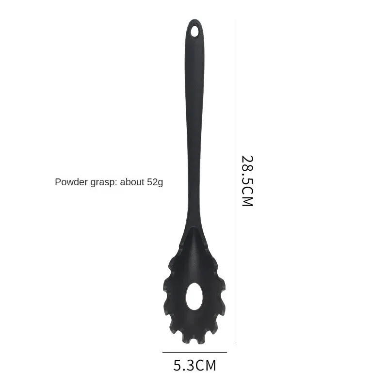 1 /7-Piece Silicone Kitchen Utensil Set - Non-Stick Spatula Spoon Skimmer Pasta Clip & More for Cooking & Baking — image 13