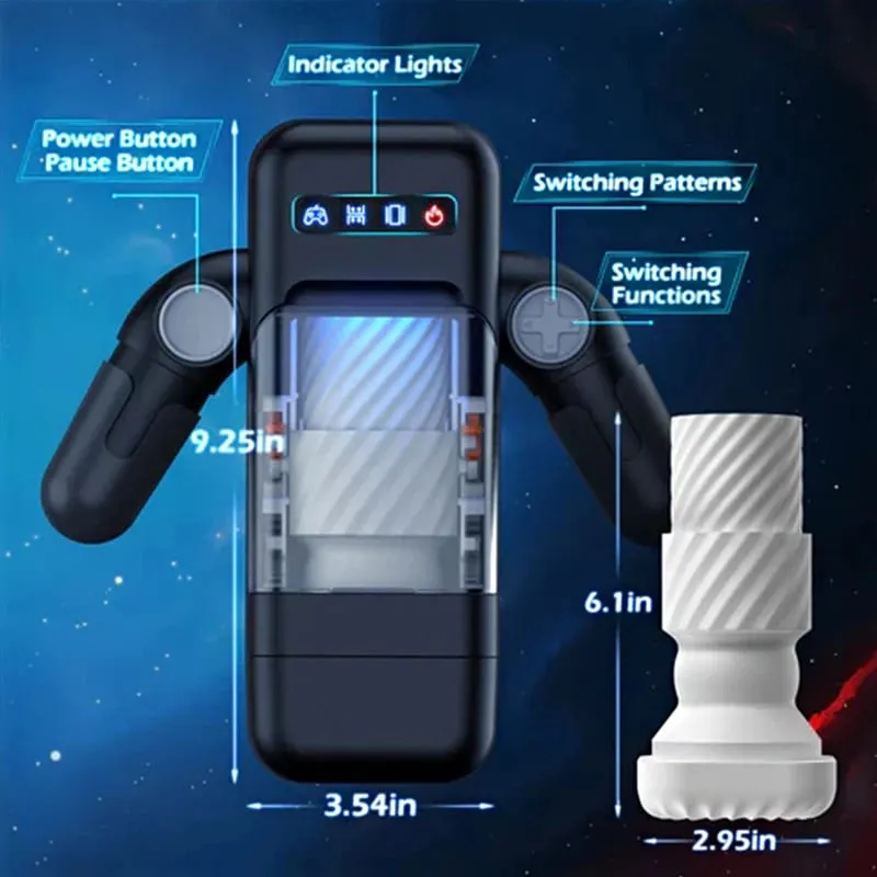 Automatic Male Thrusting Heating Masturbator Oral Cup Stroker Real Vagina Sucking Blowjob Sex Toys Vibration with Phone Holder