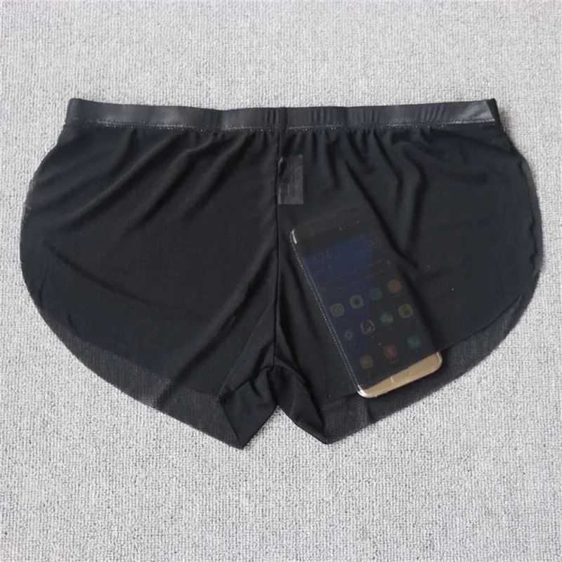 Sexy Transparent Mesh Boxers for Men Hot Male Trunk Underwear Comfortable Aro Pants Summer Casual Shorts