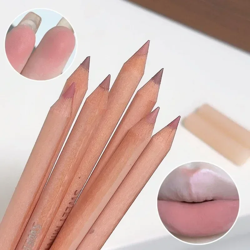 Wooden Matte Lip Liner Pencil Long Lasting Waterproof Nude Low Saturation Lip Pencil Natural Contour Lip Makeup for Beginners — image 7
