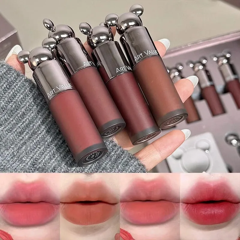ART VALUE Makeup Sets Include 4 Lip Mud 1 Face Blush 1 Pressed Powder 1 Eyesshadow Palette 1 Highlighter Powder 8 PCS Cosmetics