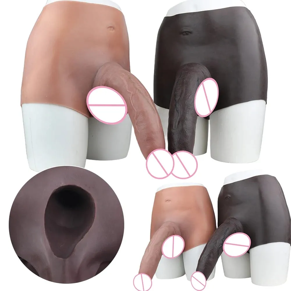 2 Colors Huge Hollow Dildo Pants High Waist Strap-On Penis Extender насадка на член For Men Delay Ejaculation Ultra Dildo — image 3