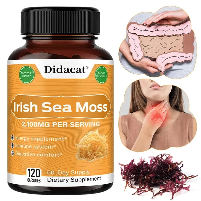 Organic Irish Sea Moss Capsules - for Immune Support Heart Health Joint Health and Thyroid Support for Women and Men — image 1