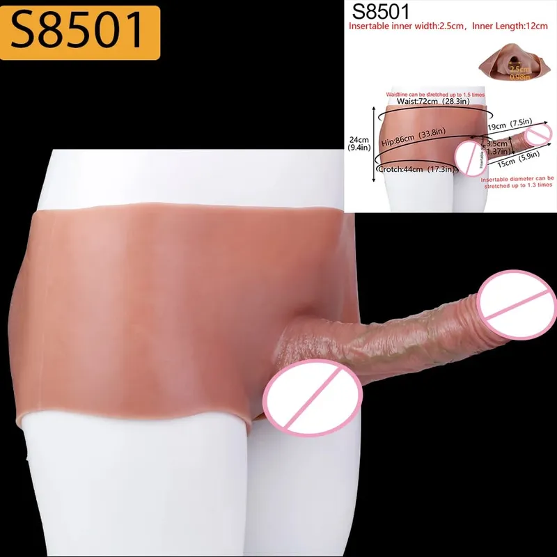 Strap-On Lifelike Penis Cover насадка на член Large Hollow DildoPants Intimate Adult Sex Toy for Couples Sex — image 12