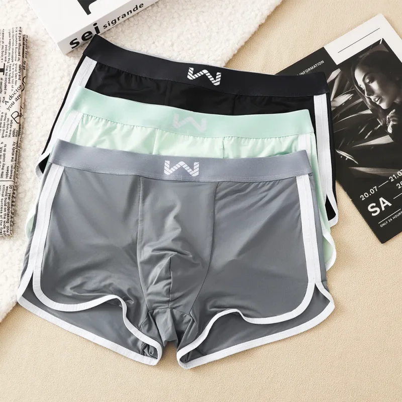 3PCS/Pack Ice Silk Breathable Antibacterial Mesh Men's Underpants Large Space Pouch Panties High Elastic Waistband Boxer Homme — image 18
