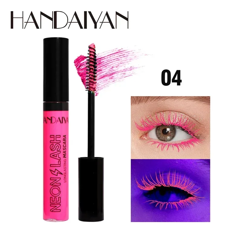 Fluorescence Mascara Waterproof No Blooming Fast Dry Colorful Neon Eyelashes Curling Yellow Blue Lengthens Eye Lashes Cosmetics — image 11