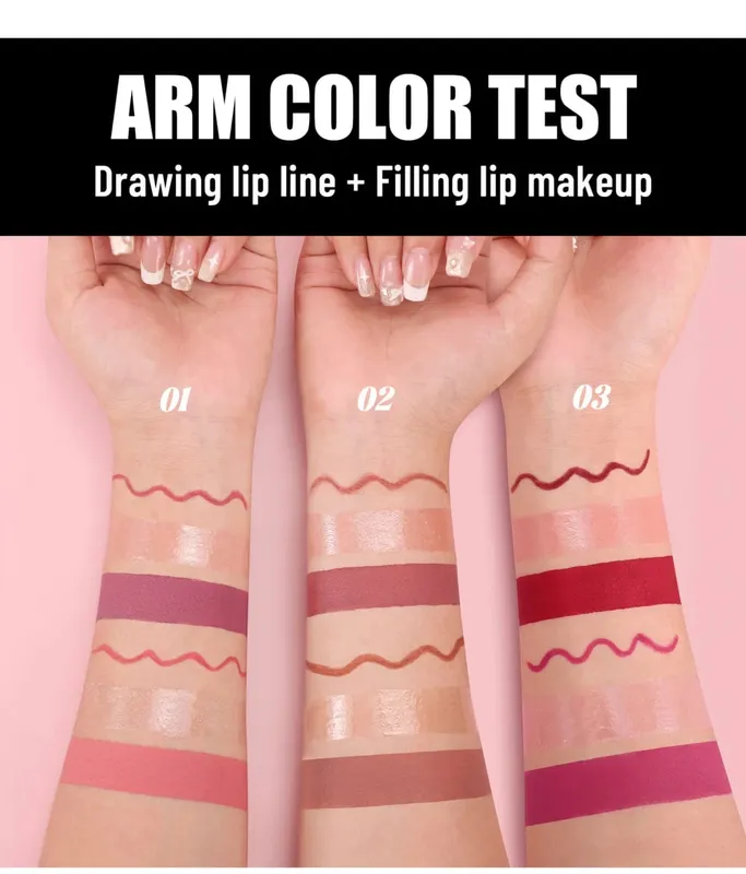 6-Piece Lip Makeup Set Waterproof Matte Liquid Lipstick Lip Gloss and Lip Liner Highly Pigmented and Easy to Apply — image 4