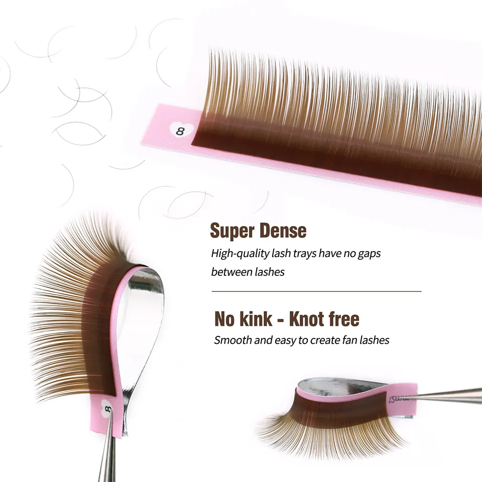 New Style Dark Brown Light Brown Individual Eyelashes 0.05 0.07 C D J L M Curl Color Soft Natural False Eyelashes Makeup Cilios — image 6