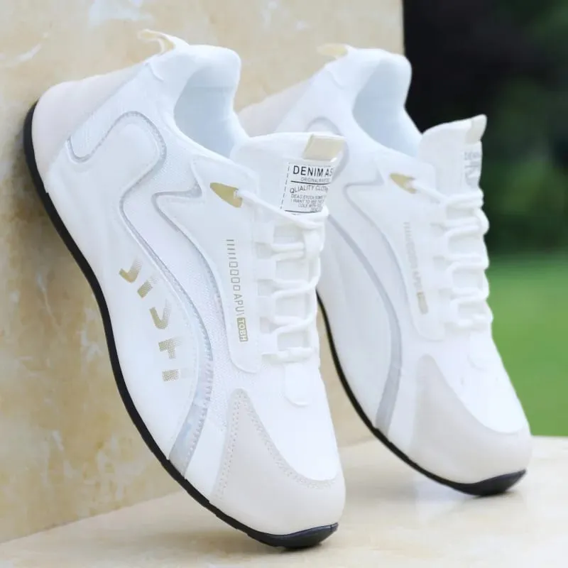Outono novos sapatos masculinos de couro respirável sapatos de cor sólida na moda anti deslizamento sapatos à prova dwaterproof água viagem casual tênis zapatos — image 4