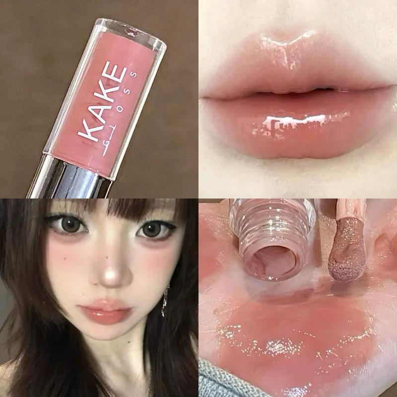 Mirror Liquid Lipstick Moisturizing Jelly Brown Water Light Lip Glaze Sexy Lip Gloss Long Lasting Nude Lip Tint Makeup Cosmetics