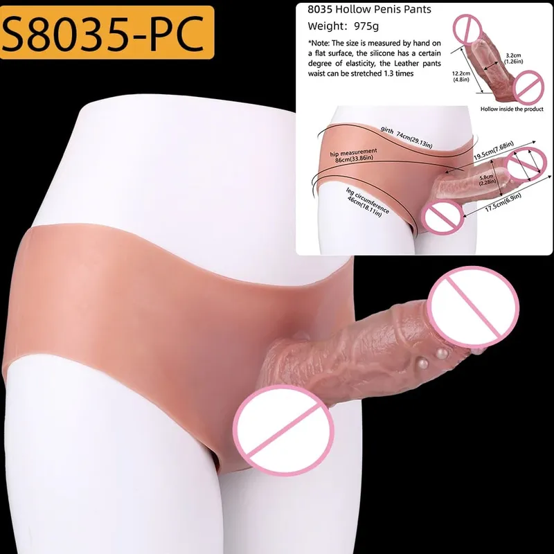 Strap-On Lifelike Penis Cover насадка на член Large Hollow DildoPants Intimate Adult Sex Toy for Couples Sex — image 8