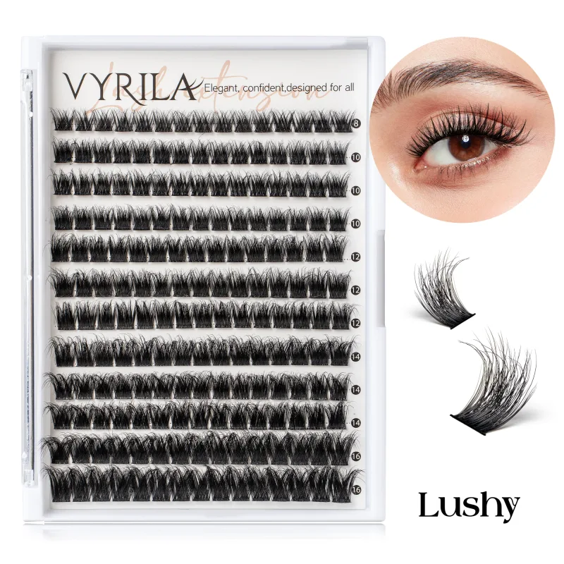 Individual Lashes Cluster C Curl Mix Lash Clusters 3D Wispy DIY Eyelash Extension 0.1mm Super Thin Band Resuable Natural Lashes