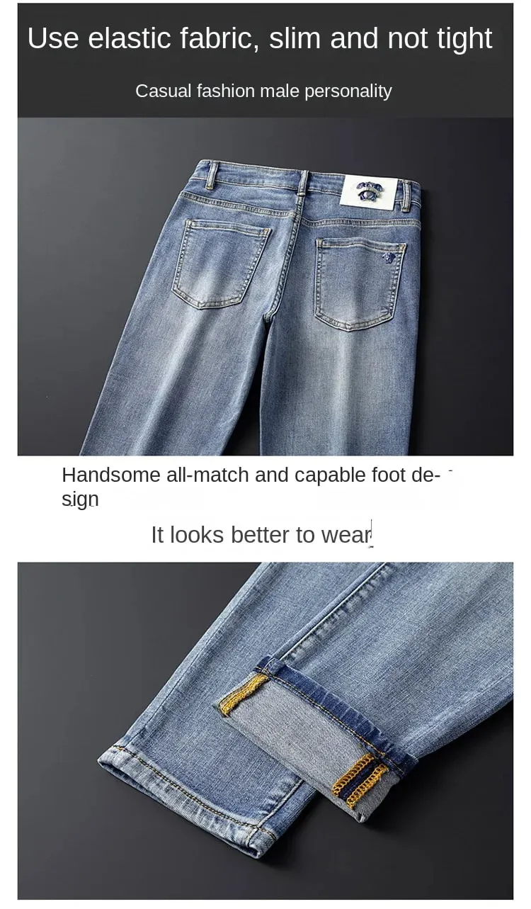 2024 New High-End Jeans Men's Light Luxury and Simplicity Versatile Casual Fashion Men's Clothing Slim Fit Tapered Pants — image 9