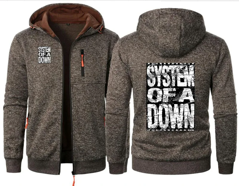 90s Vintage Rock Band System of A Down Mezmerize Men's Hoodies Sweatshirt Zip Hooded Sweatshirt Men Sportswear Slim Fit Jacket