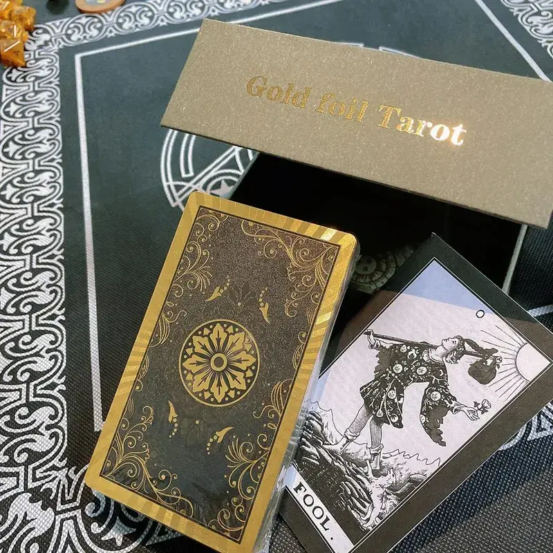 Pink Box Tarot Card Rider Gold Foil Exquisite Chess Card Game Divination Card Collection PVC Waterproof Board Cards Games — image 11