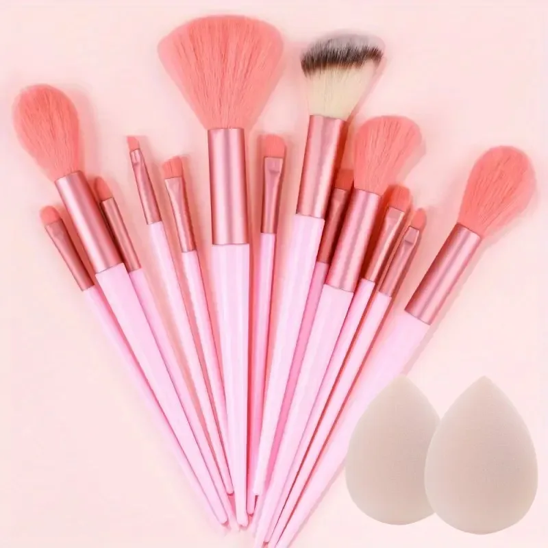 13Pcs Soft Fluffy Makeup Brushes Set for Cosmetics Foundation Blush Powder Eyeshadow Kabuki Blending with Makeup Sponge Egg