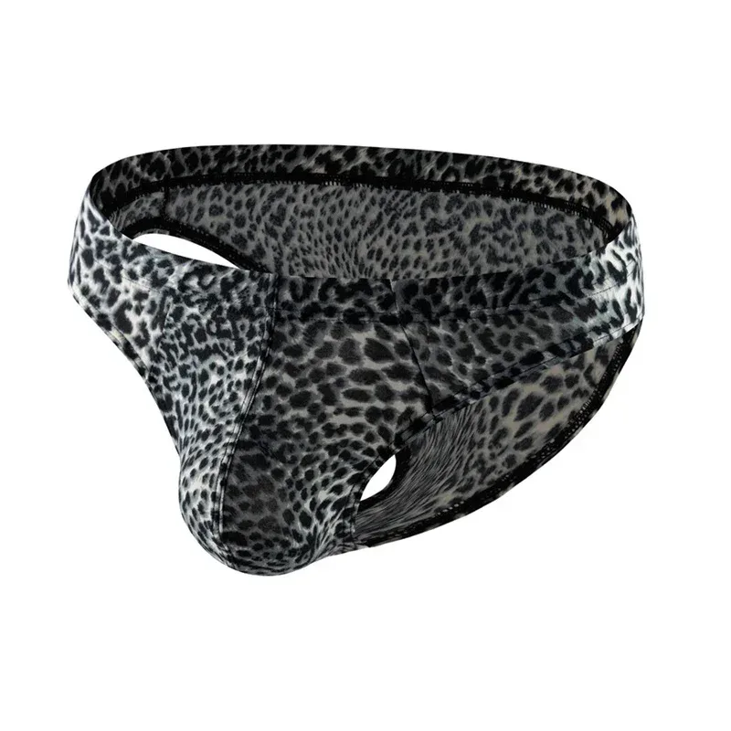 Sexy Men's Briefs Underwear Leopard Pattern Low Waist Soft Slip Briefs Lingerie Underpants Pouch Tangas Sexis De Hombre — image 2