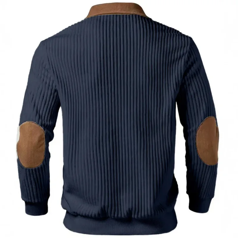 Felpe felpa da uomo 2026 nuova maglia risvolto cuciture ricamo sport casual autunno cerniera felpa abbigliamento uomo
