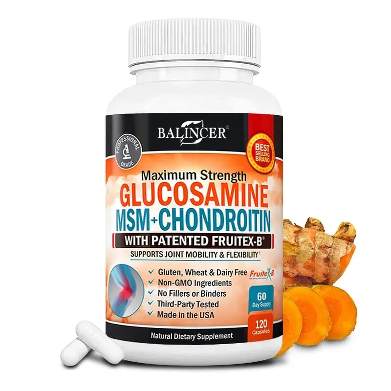 Glucosamine Chondroitin MSM - Joint Support Supplement for Men and Women - Relieve Joint Discomfort 30/60/120 Capsules NON-GMO — image 1