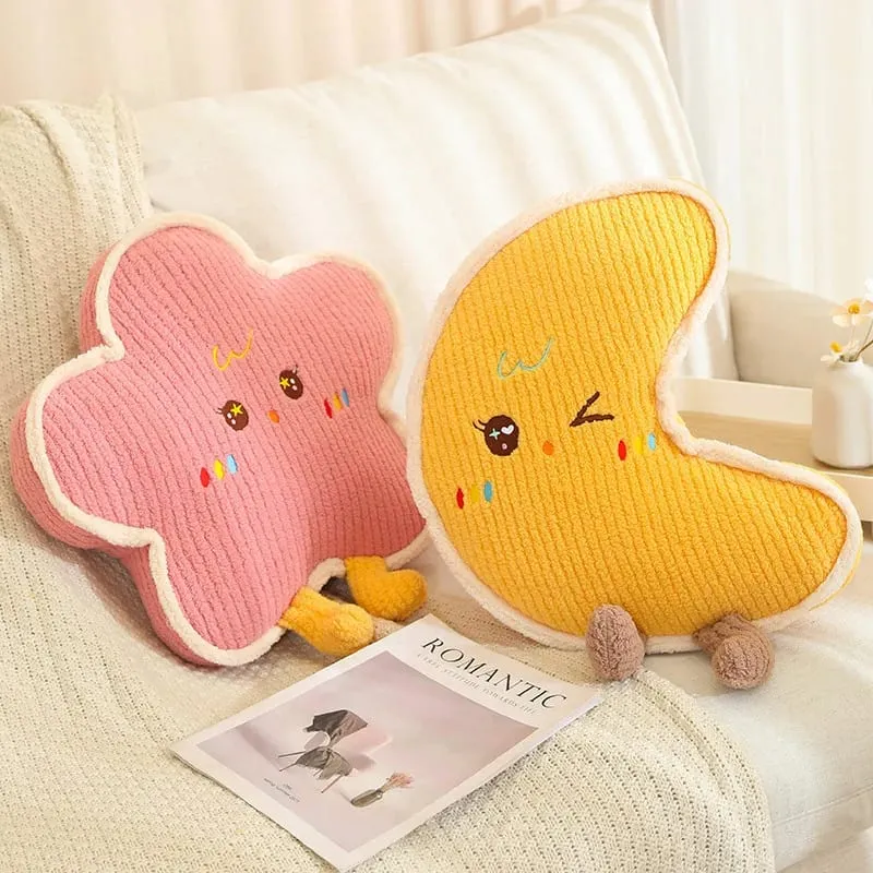 Cute Home Decoration Cartoon Plush Pillow Natural Series Plushies Pillow Cushions Moon Star Cloud Grass Soft Toy Kawii Gift — image 7