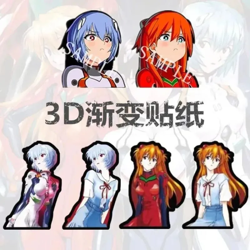 Neon Genesis Evangelion Ayanami Rei Asuka Personalized Creative Cartoon Car Desktop Decoration Waterproof Discoloration Sticker — image 1