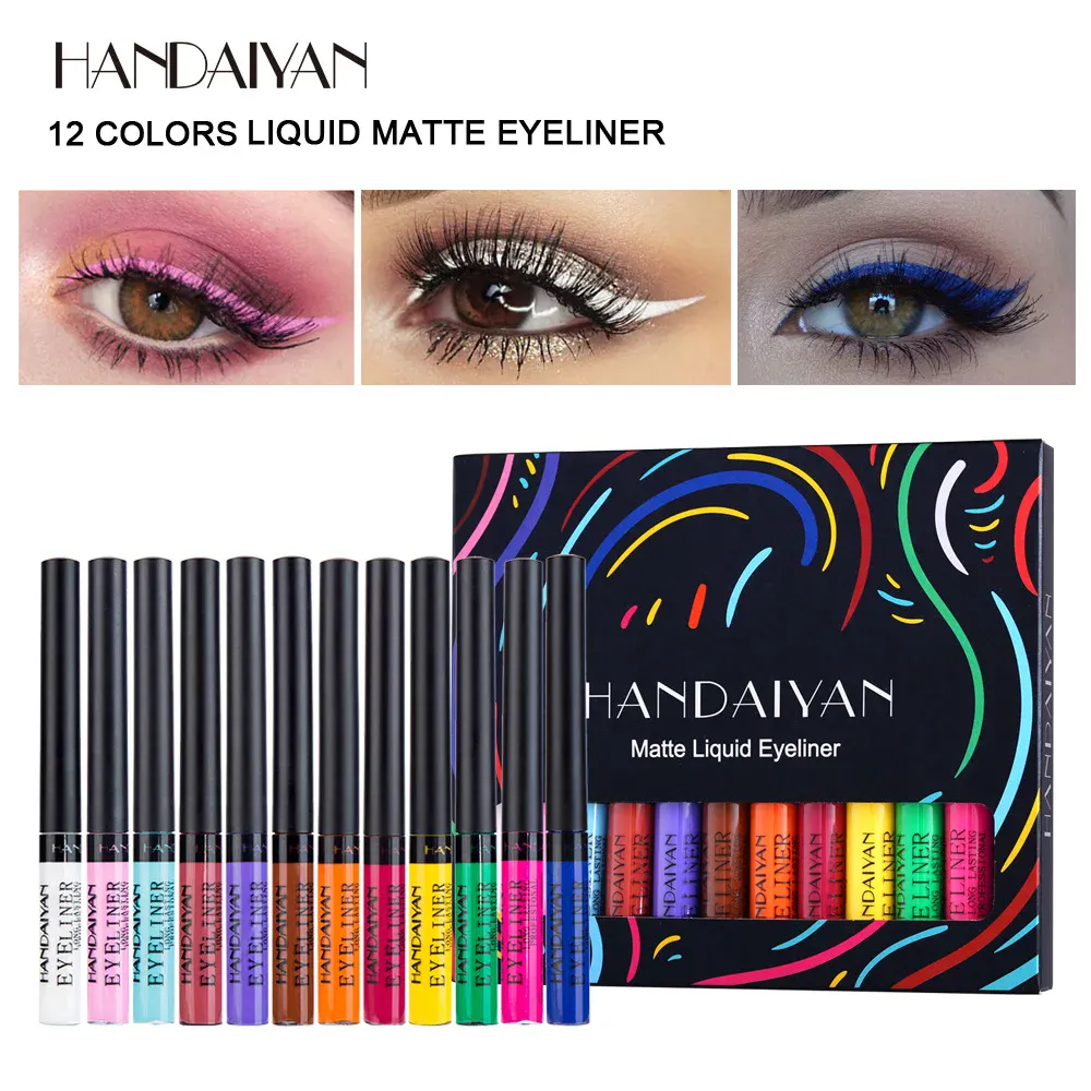 12pcs Colorful Waterproof Eyeliner Pen Set Fluorescent Matte Long-Lasting 24hrs Eye Liner Pencils for Face Makeup Decoration — image 7