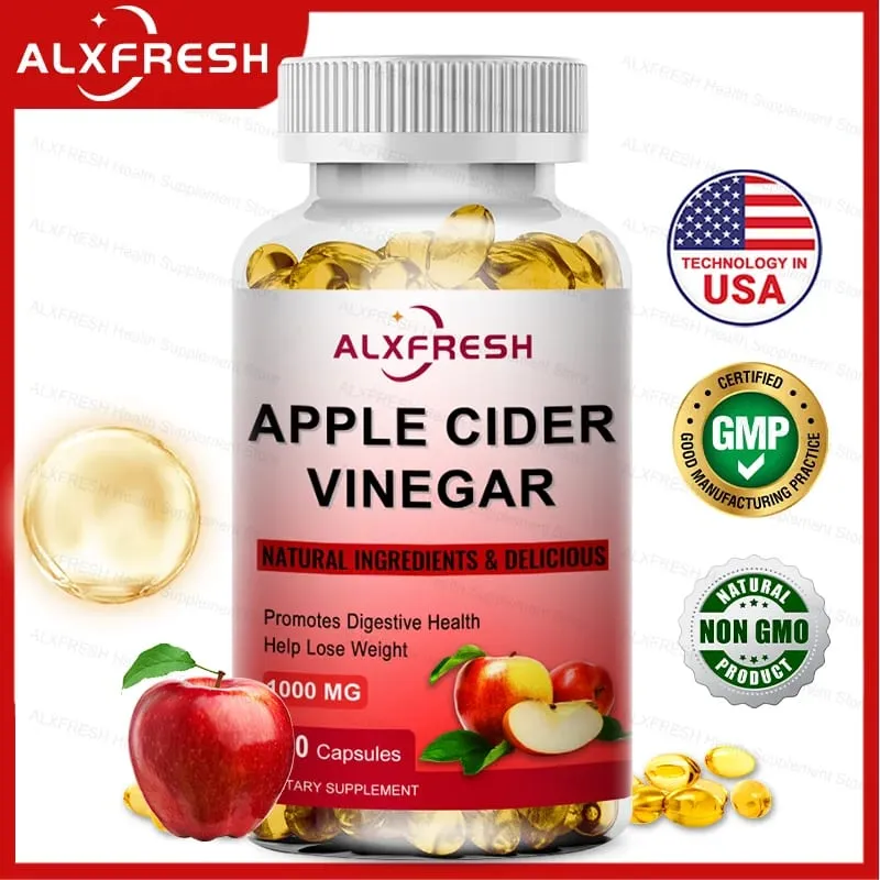 Apple Cider Vinegar Capsules Flat Belly Weight Management Digestion Detox Metabolism Burn Fat Appetite Suppressant — image 1
