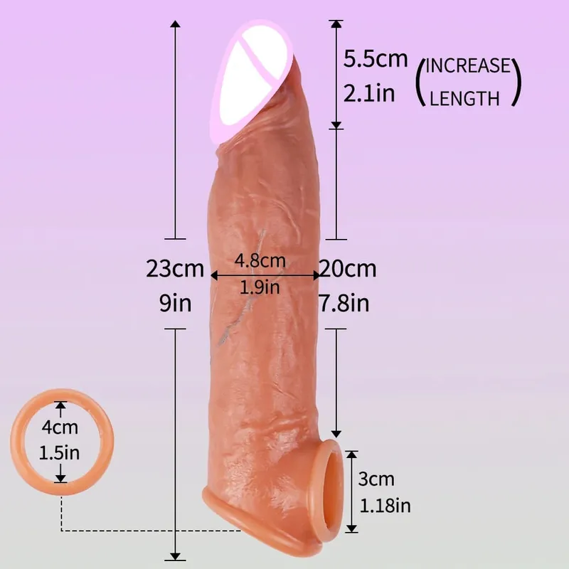 Ærme til erektion Penis træning Sexet voksen mand silikone penis ærme pik ring forlænger mandlig sexlegetøj dildo pik — image 9